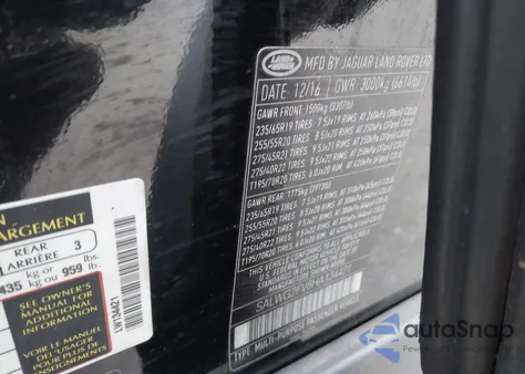 2017 Land Rover Range Rover Sport 3.0L V6 Supercharged Se from USA, damaged, VIN SALWG2FV8HA134421